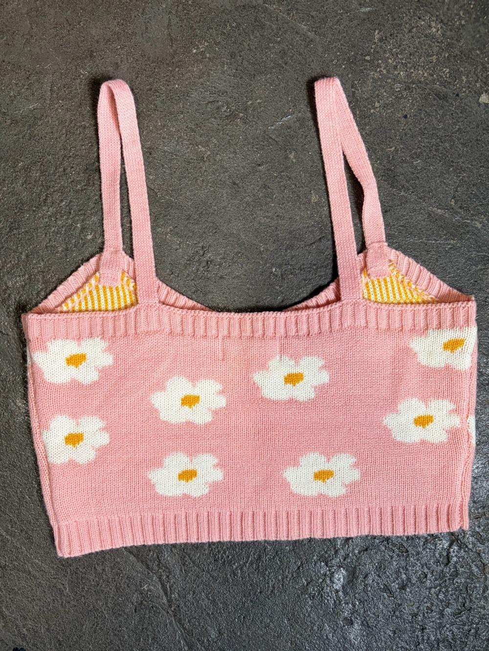 Altar'd State Cottagecore Pink Floral Knit Crop Top - Picture 4 of 4